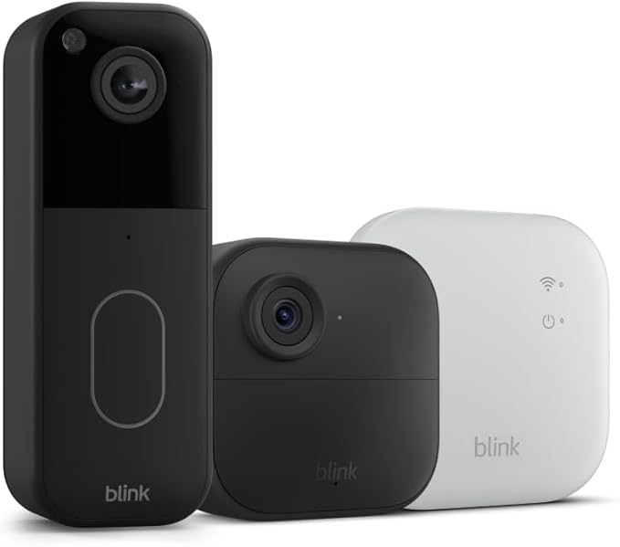 All-new Blink Video Doorbell + Outdoor 4 XR– Wireless smart security cameras, two-year battery life, go up to 400 feet from your home with extended range. Sync Module XR included.